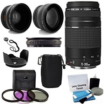 Canon 6473A003 - EF 75-300mm f/4-5.6 III - Telephoto Zoom Lens + Accessories