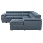 Lexicon 194840129479 Cataleya Blue Chenille 4-Piece Sectional Sofa