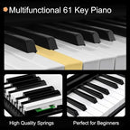 MIZAYI 61-Key Beginner Digital Piano with Microphone