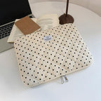 BBIQI Puffy Corduroy Quilted Laptop Sleeve with Floral Print