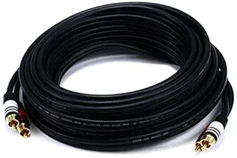 Monoprice 102866 Premium RCA Audio Cable 25ft Black — main product image