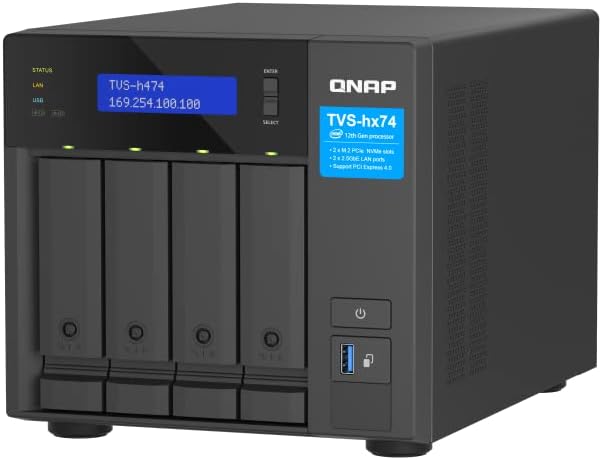 QNAP TVS-h474-PT-8G-US 4-Bay 2.5GbE Desktop NAS
