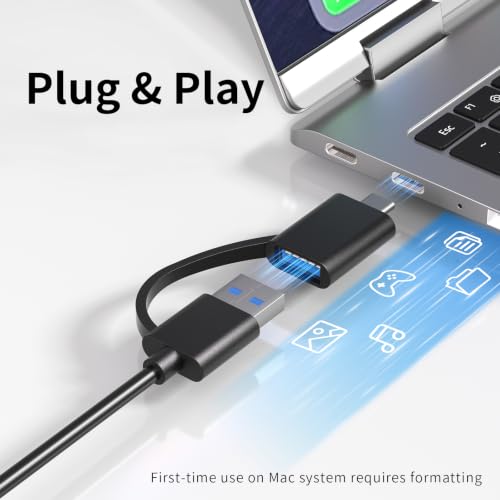 Alphami 1TB Portable External Hard Drive with USB-A and Type-C — main product image