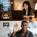 Uyissykia 4K Center-Screen Autofocus Webcam with Microphone