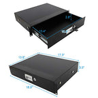 UDeuxff 2U Locking Rack Mount Drawer for 19-Inch Racks
