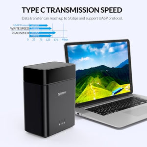 ORICO 2-Bay Toolless 3.5" SATA HDD Enclosure & Storage Cloud