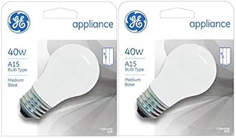 GE A15 Light Bulb 40-Watt Appliance Bulb 2-Pack — main product image
