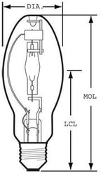 GE MVR175/U/MED Metal Halide Light Bulb