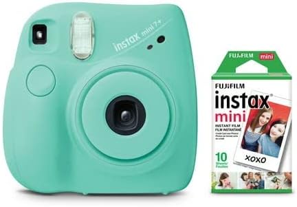 Fujifilm 600021779 Instax Mini 7+ Instant Camera - Seafoam Green Bundle