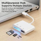 RediTekGo 3-in-1 USB-C SD and Micro SD Card Reader with USB 3.0 Port