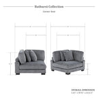 Lexicon Bathurst Gray Corduroy Corner Seat