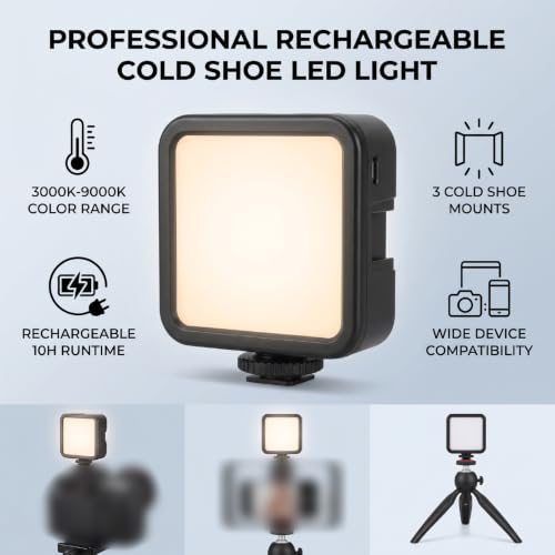 Sanpyl LED Video Light with Cold Shoe and Adjustable Color Temperature — main product image
