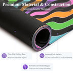 Simpkeely Blacklight Wavy Swirl Extended Gaming Mouse Pad