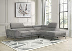 Lexicon Courtney Fabric Sectional Sofa, Gray - 112