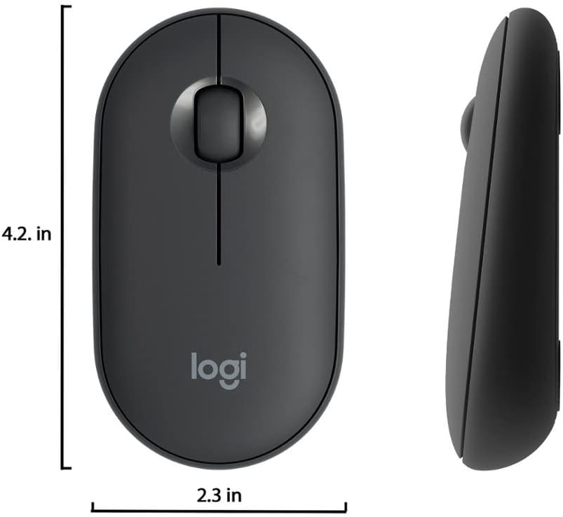 Logitech Pebble M350 Wireless Silent Mouse Bluetooth USB Graphite Renewed