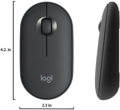 Logitech Pebble M350 Wireless Silent Mouse Bluetooth USB Graphite Renewed