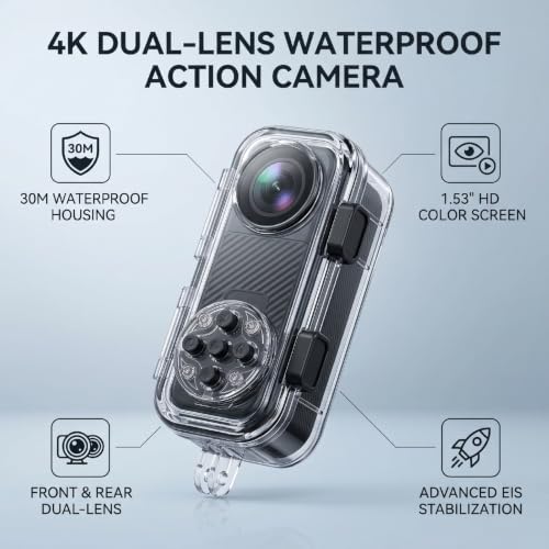 Yoidesu 4K Dual-Lens Waterproof Action Camera — main product image