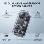 ASHATA 4K Dual-Lens Underwater Vlog Camera