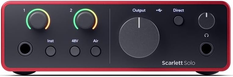 Focusrite Scarlett Solo 4th Gen USB Audio Interface Bundle