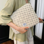 BBIQI Puffy Corduroy Quilted Laptop Sleeve with Floral Print