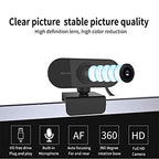 DDYYDS 1080P Plug-and-Play Webcam with Rotating Lens and Mic