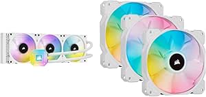 Corsair iCUE H150i Elite Capellix Liquid CPU Cooler - White Fan Kit
