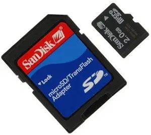 SanDisk SK2gbTF/SDadp-fba MicroSD 2GB Memory Card with SD Adapter
