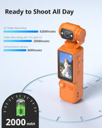 CGXUED Pocket Vlogging Camcorder with 180° Rotating Lens