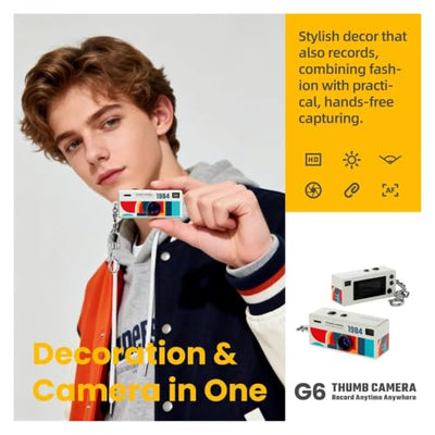 PFXXRENX Thumb-Sized Mini Keychain Camcorder