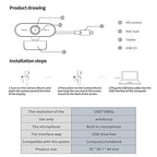 DDYYDS 1080P Plug-and-Play Webcam with Rotating Lens and Mic