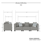 Lexicon Alcona Gray Modular Living Room Sofa
