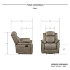 Lexicon 194840153900 Perm Reclining Living Room Set Sandy Brown