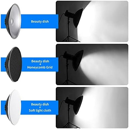 Neewer 10092757 21.6" Beauty Dish Bowens Mount Reflector - Honeycomb Grid & Diffuser