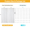 Chesjin White Sheer Tulle Backdrop Curtain with Fairy Lights