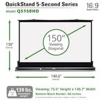 Elite Screens Q150HD1 QuickStand Drape 150