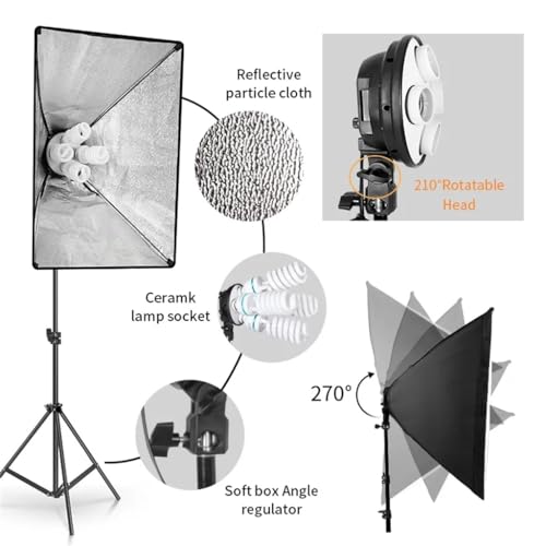 XJPWZER Photo Studio Lighting Kit with Chroma Key Backdrops — main product image