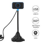 HOMSFOU USB Webcam with Built-In Microphone and Flexible Neck