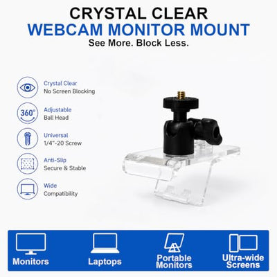 VUESTAND T1 Clear Acrylic Webcam Mount with 360° Ball Head