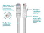 Monoprice 100139 Cat5e Ethernet Cable 14ft White RJ45