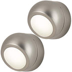 GE 31542 Brushed Nickel Rotating LED Night Light 2-Pack