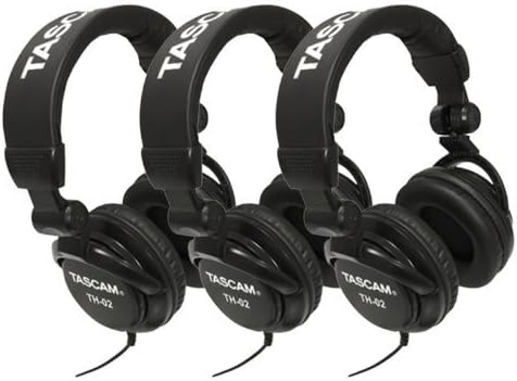 Tascam TH-02-B Studio Monitor Headphones 3-Pack