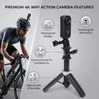 Haofy 4K Waterproof Action Camera with Helmet Mount