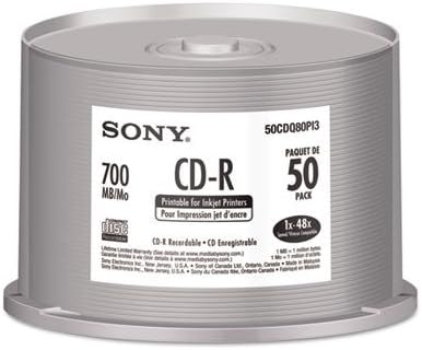 Sony Inkjet Printable CD-R 700MB 48x 50-Pack
