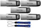 SanDisk SDCZ73-0128G Ultra Flair 128GB USB 3.0 5-Pack