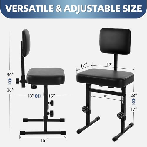 OUKMIC Height-Adjustable Piano Bench with Supportive Backrest — main product image