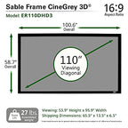 Elite Screens ER110DHD3 CineGrey 3D Ambient Light Projector Screen