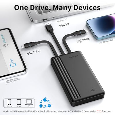 ySky 2TB MFi-Certified Portable Photo Backup Drive