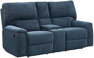Lexicon Dickinson Indigo Reclining Loveseat Console