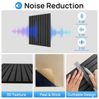 AllDecoo Wood Grain Self-Adhesive Acoustic Panels 12-Pack