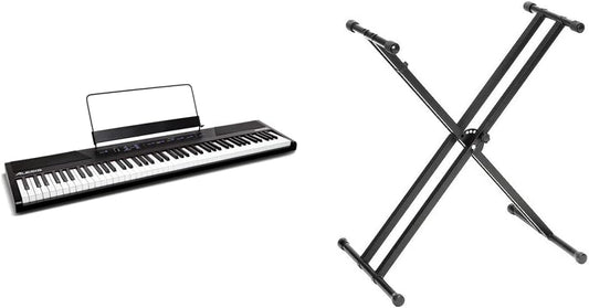 Alesis Recital 88-Key Digital Piano Keyboard Stand Bundle